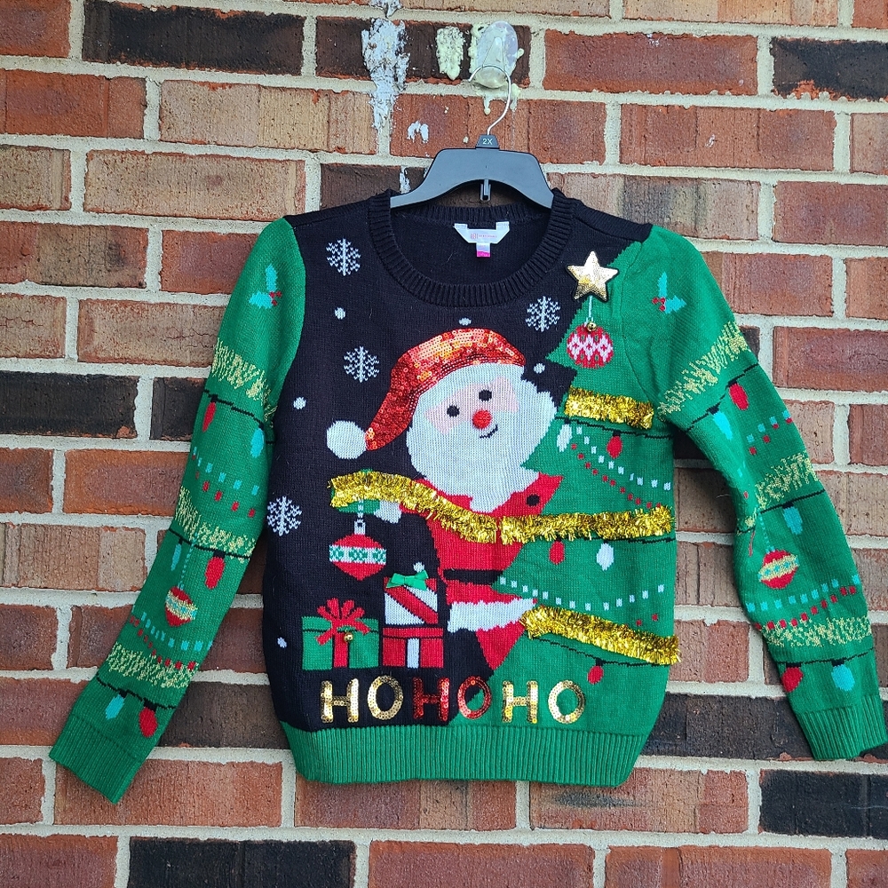 Women’s Christmas Sweater Santa L